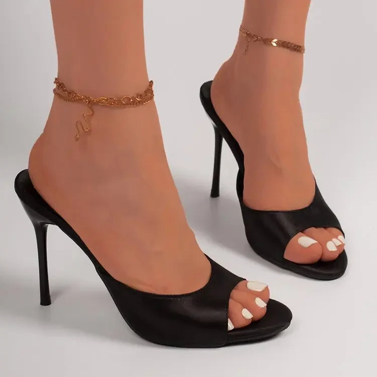 Nuevas Sandalias de Tacón Alto y Fino para Mujer, Verano 2026, con Punta en Pico, Elegantes y Sexys, Tipo Peep Toe, Estilo Stiletto