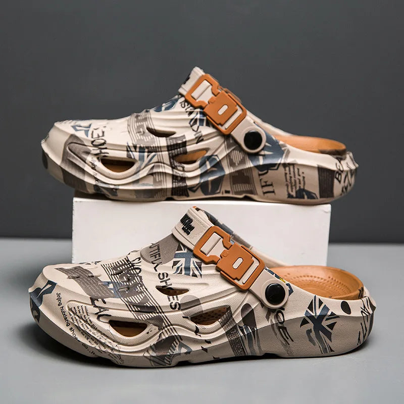 Nuevos zuecos para hombre, zapatos de verano de diseño lujoso, sandalias para caminar a diario en la playa, calzado interior, talla 39-46, zapatos cómodos para hombre, zapatillas