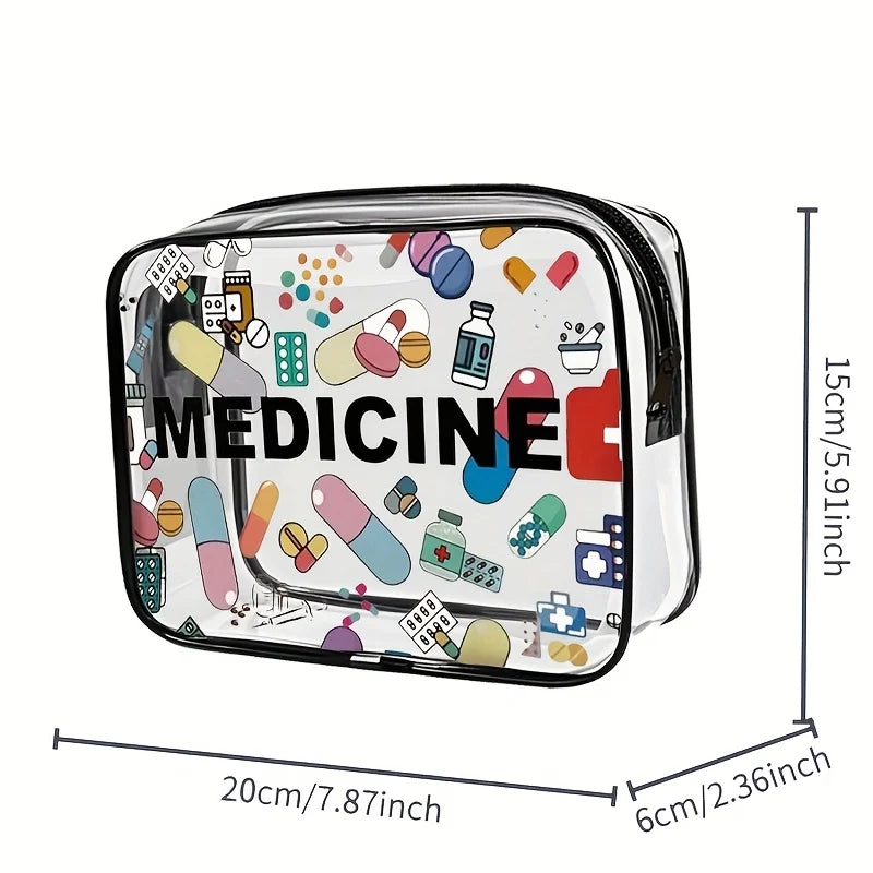 Bolsa de Cosméticos y Medicamentos para Mujer, Gran Capacidad, Organizador de Viaje, Fácil de Limpiar, Bolsa de Aseo para Uso Diario y Viajes