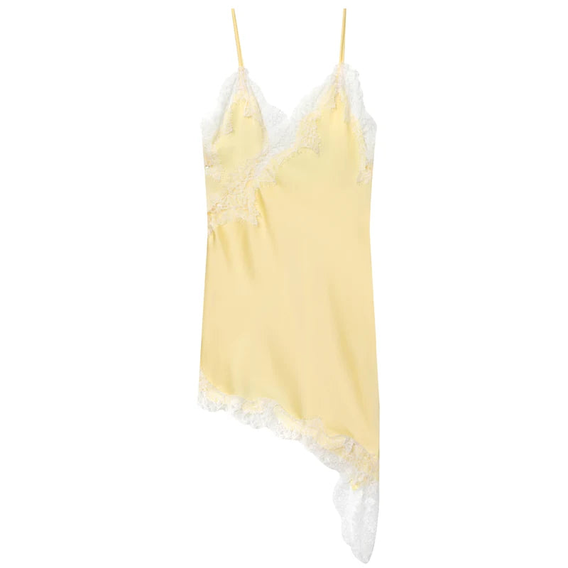 HXAO Vestidos para mujer, vestido asimétrico de encaje, verano 2025, Vestidos de noche sexis para mujer, Mini Vestidos marrones sin mangas y sin espalda