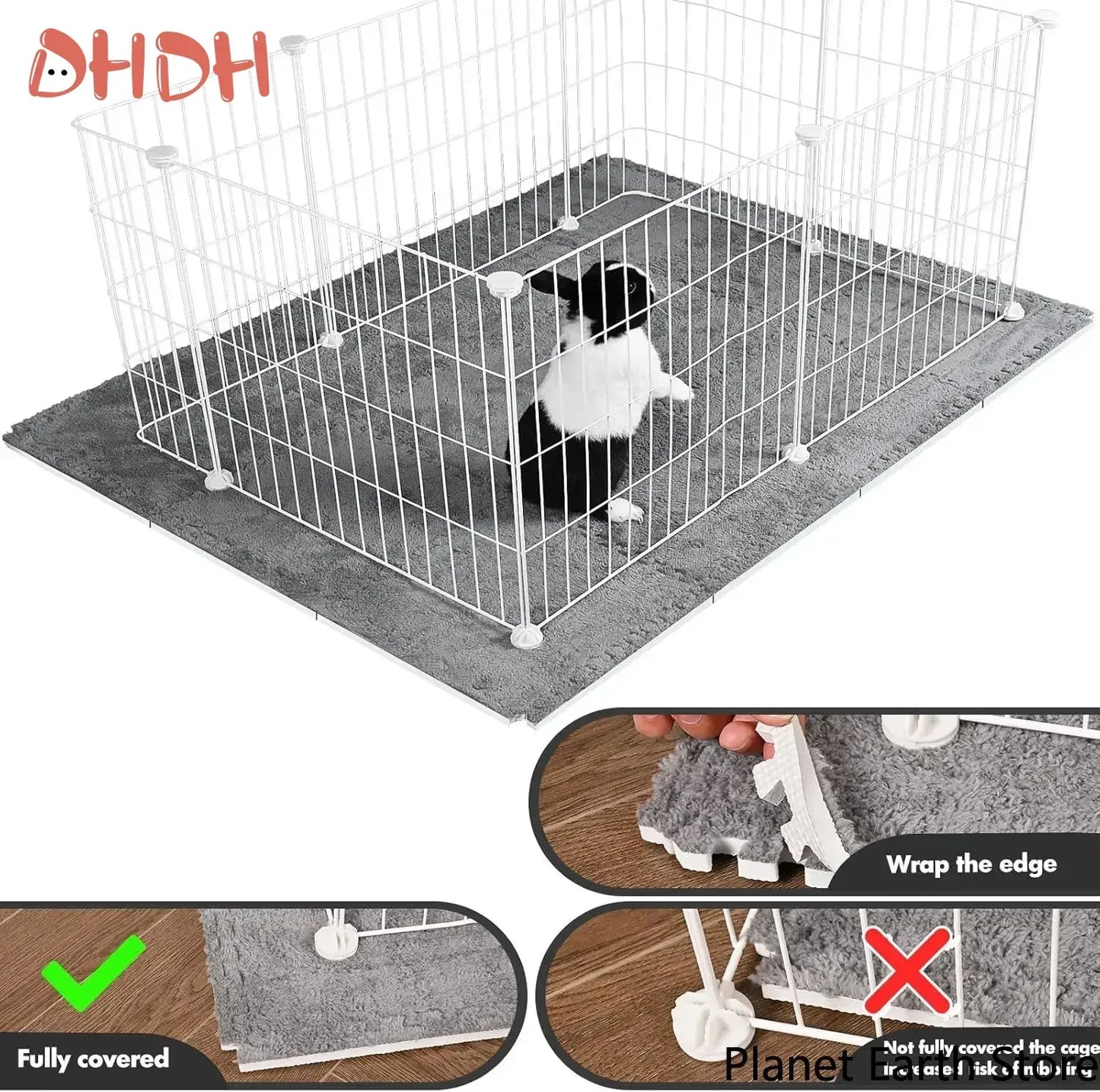 Forro para jaula de conejillo de indias, estera de cama antideslizante impermeable, almohadilla altamente absorbente para orinar, artículos para mascotas pequeñas, 4/10 piezas