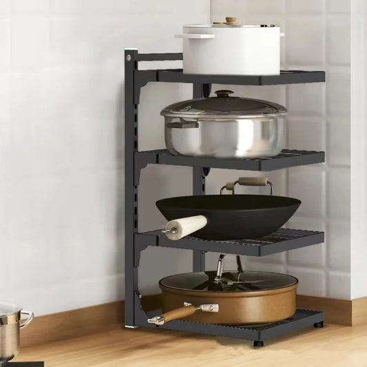 Estante de almacenamiento para fregadero de cocina, estante de almacenamiento para cocina multicapa para armarios de estufa para el hogar, estante para ollas ajustable