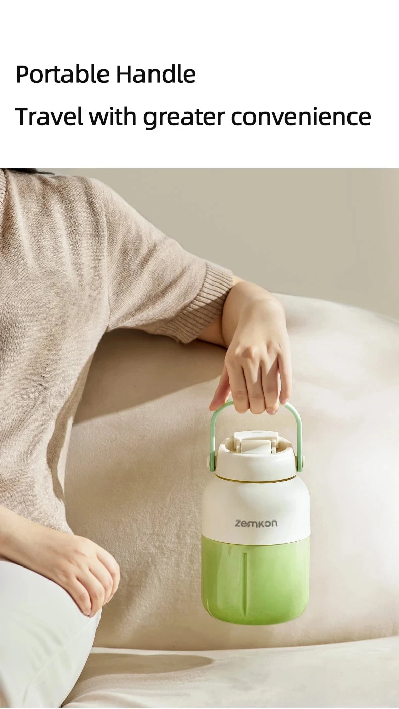 Exprimidor portátil de 1100ML, mezclador de frutas frescas, 26 cuchillas, exprimidor multifuncional recargable por USB, triturador de hielo, licuadora de batidos para el hogar