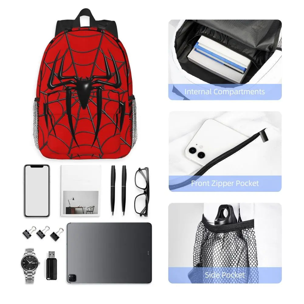 Mochila con diseño de araña y telaraña, mochila escolar para estudiantes, bolsos de hombro para ordenador, para hombres y mujeres