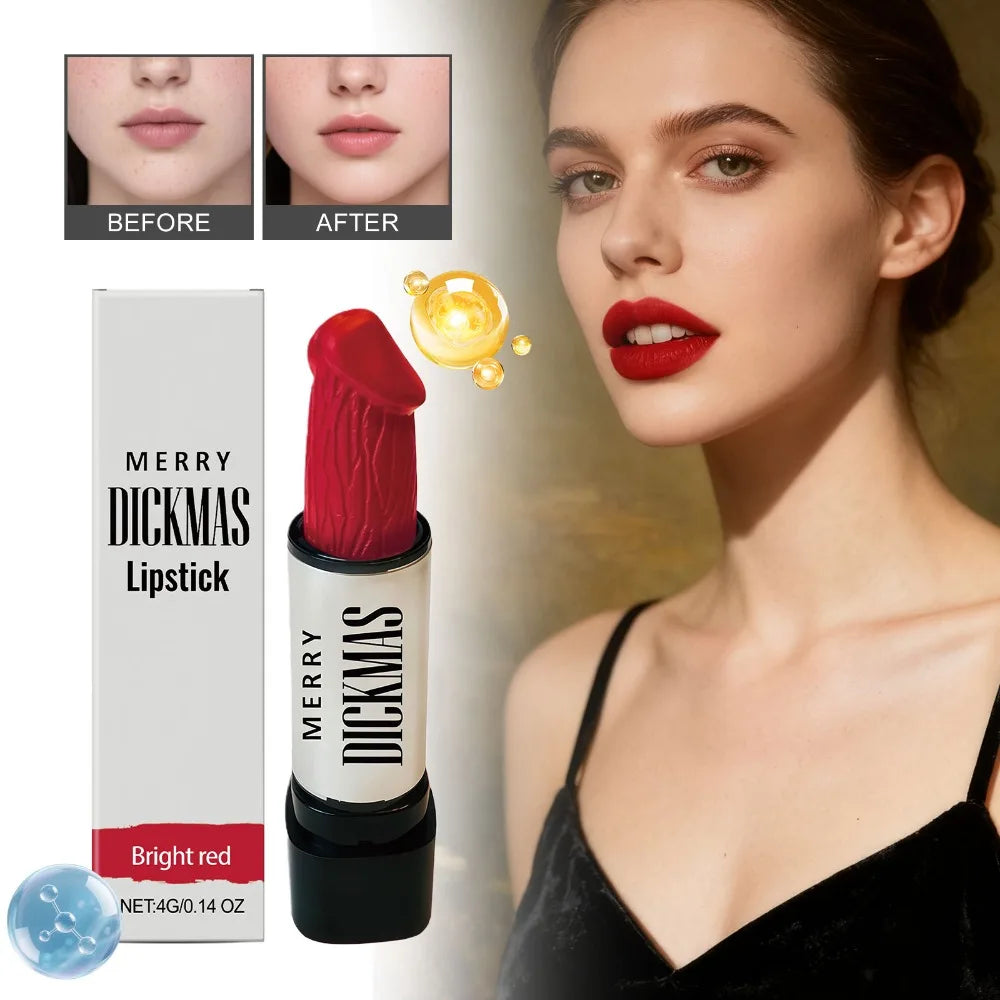 Lápiz Labial Secret Party Christmas, Lápiz Labial Mate de Larga Duración, Brillante, Sedoso, Suave como el Terciopelo, de Alta Pigmentación, Maquillaje Cosmético para Mujer