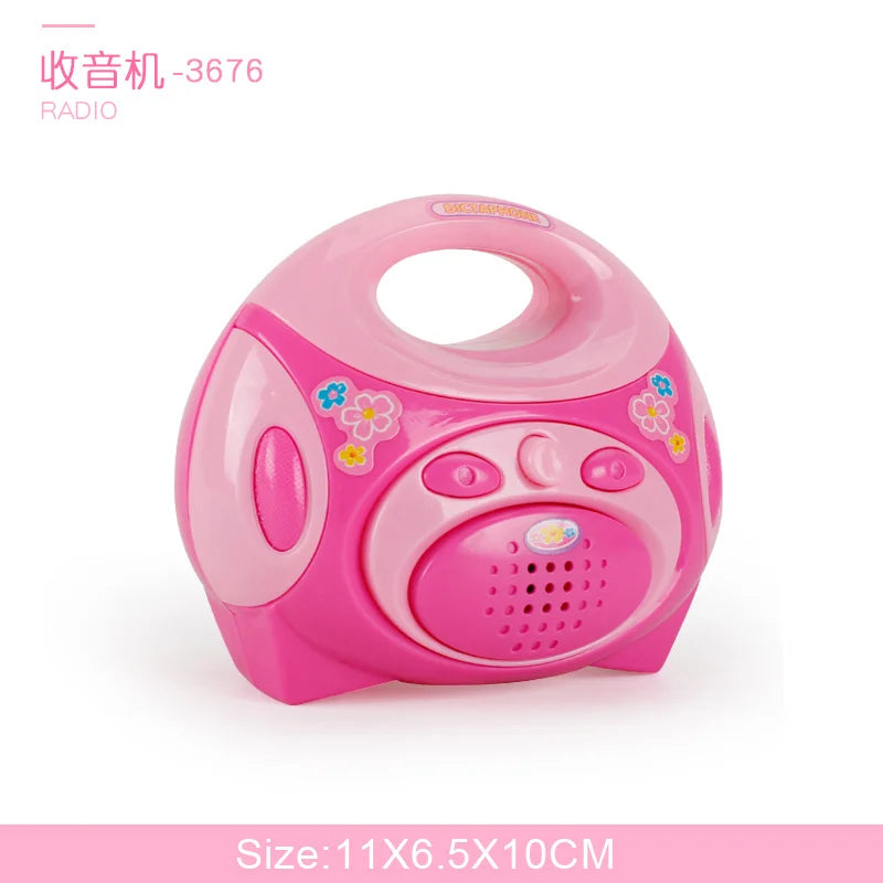 Casa de juegos de cocina simulada para niños, pequeños electrodomésticos, refrigerador, secador de pelo por microondas, máquina de café, hervidor eléctrico de juguete