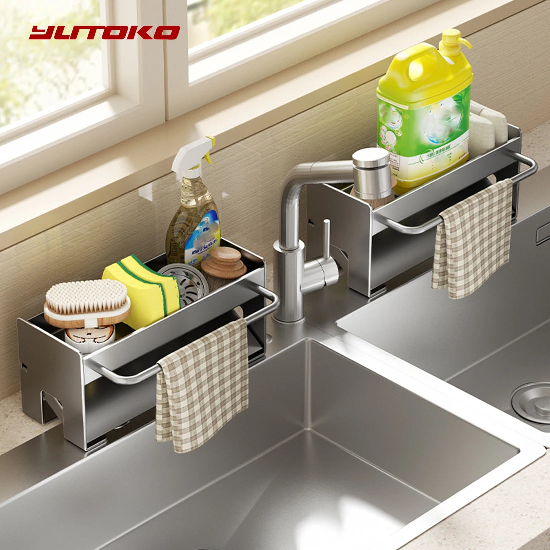 Soporte para fregadero de cocina, soporte para esponja, escurridor de platos, organizadores, accesorios de almacenamiento, estante, organizador de almacenamiento, estante de secado de platos, aparatos