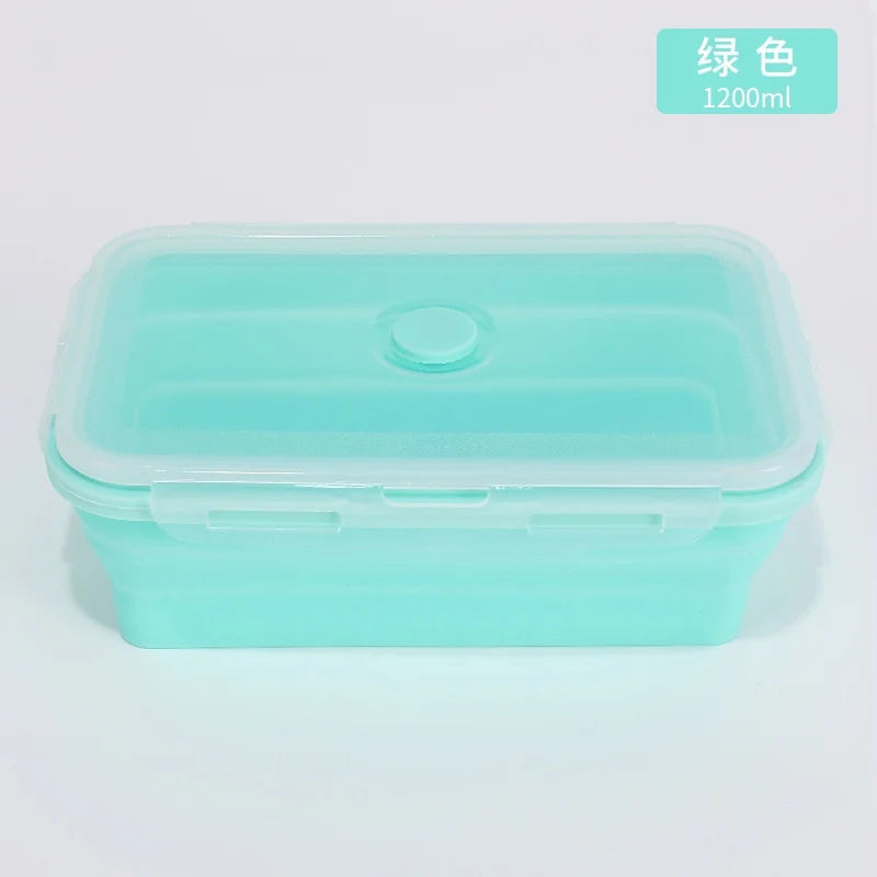 Contenedores plegables de almacenamiento de alimentos de 4PS con tapas y ventilación, juego de contenedores de preparación de comidas plegables de silicona apilables para cocina