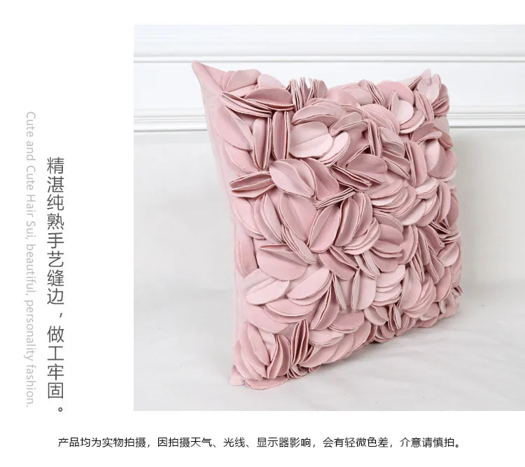 Funda de almohada de felpa con diseño de margarita pequeña y girasol, estilo corazón rosa, 30x50/45x45CM, funda de cojín de terciopelo floral 3D para decoración del hogar de niñas