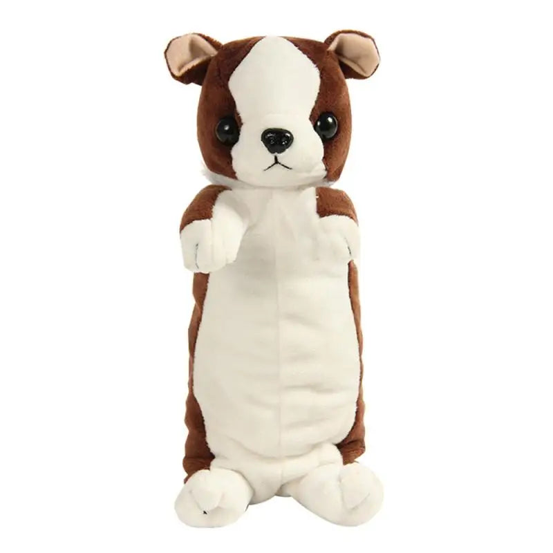 Estuche para lápices de papelería, bolsa para lápices con forma de perro de peluche de dibujos animados, bolsa para bolígrafos de animales, suministros escolares para niños, bolsa para lápices creativa