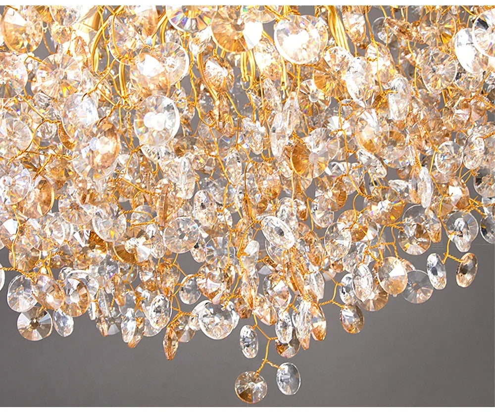 Candelabro de techo moderno para sala de estar, lámpara colgante de cristal de lujo para decoración Interior de Hotel y cocina, accesorio de iluminación