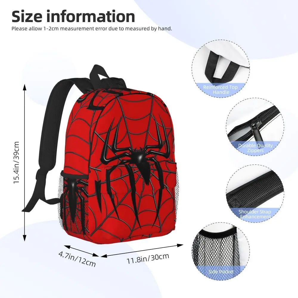 Mochila con diseño de araña y telaraña, mochila escolar para estudiantes, bolsos de hombro para ordenador, para hombres y mujeres