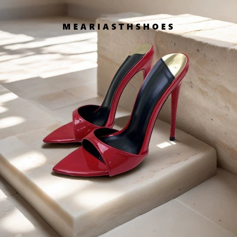 Zapatillas de crin de verano, zapatos de mujer, Sandalias de tacón de aguja súper alto, sandalias de mujer con punta abierta y pasarela para fiesta, talla grande 44