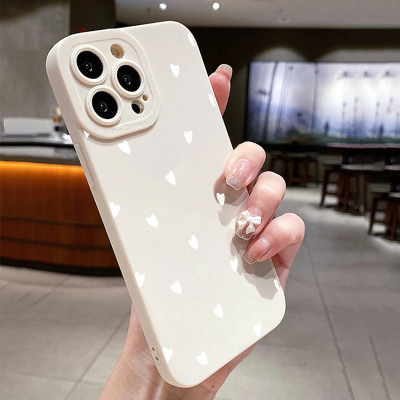 Funda para iPhone 17, Fundas para iPhone 16, Funda de Teléfono con Estampado de Corazones Pequeños y Lindos para iPhone 15 Plus, 14 Pro Max, 12, 11, 13, 17E, 17
