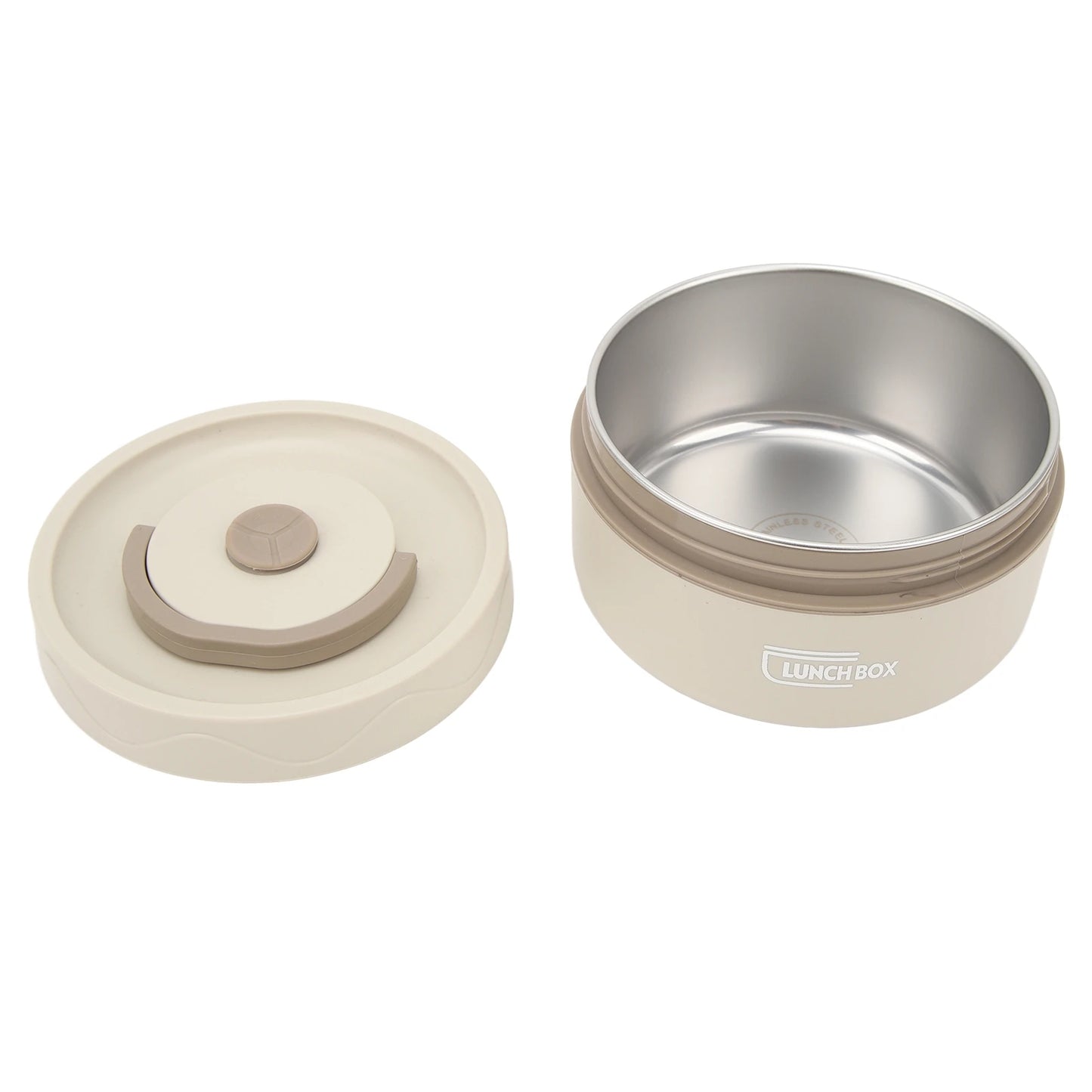 Olla de cocina térmica de aislamiento térmico de 440ml, recipiente térmico portátil de doble capa de acero inoxidable con forma redonda, 1 Uds.