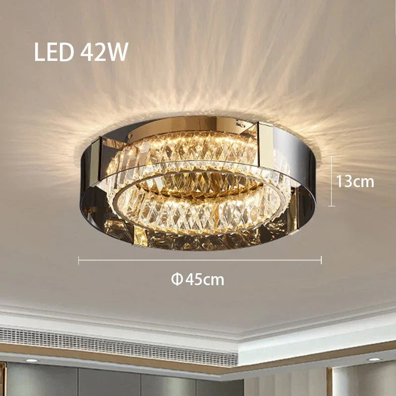 Luces de techo de cristal, luces LED, candelabro de techo moderno, lámparas regulables de lujo, decoración de habitación, Plafonnier, decoración del hogar para dormitorio