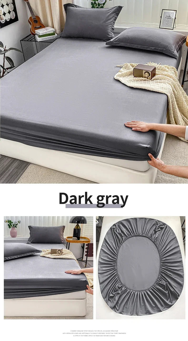 Sábana bajera cepillada de color sólido de primera calidad, tejido de satén ultrasuave para noches acogedoras: ropa de cama hipoalergénica y de fácil cuidado