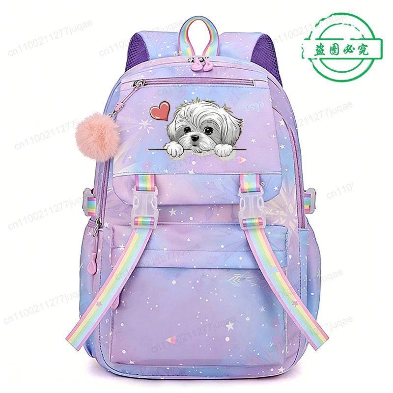 Mochila divertida con diseño de perro de Anime para niñas y niños, mochila informal para la escuela, mochila de dibujos animados, mochilas de viaje, regalo