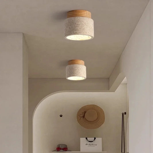Lámpara de techo LED de piedra travertino, accesorio de iluminación para pasillo, sala de estar, comedor, decoración de dormitorio, lámpara de techo