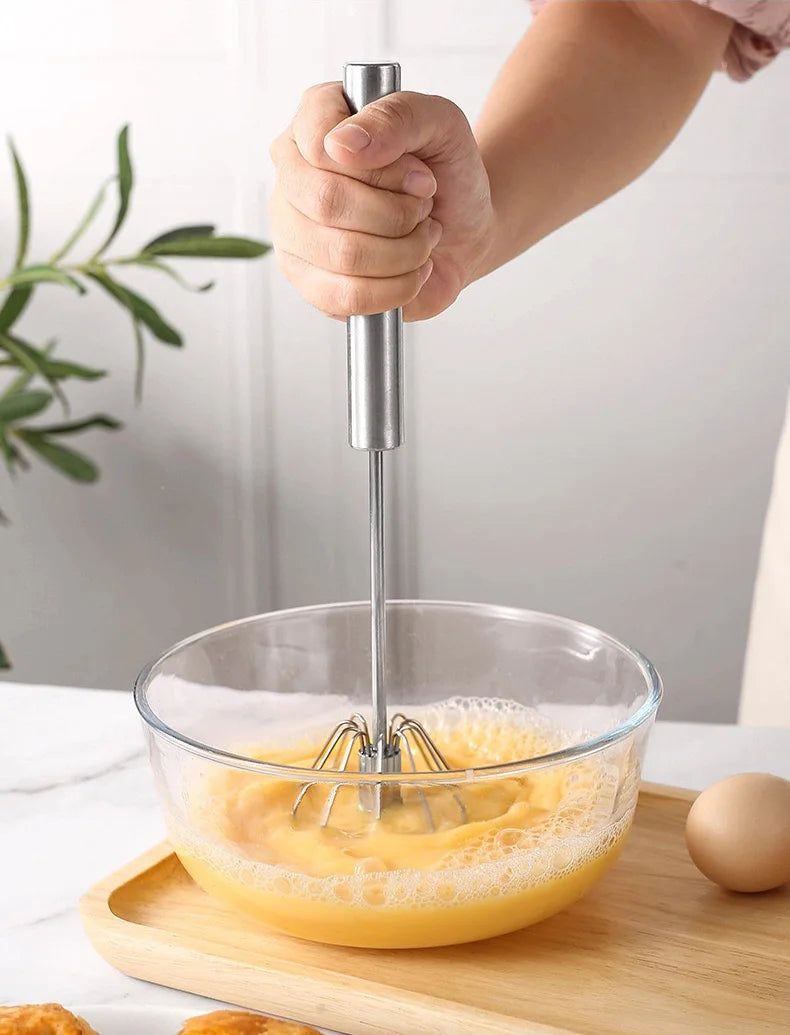 Batidor de huevos semiautomático, mezclador de huevos de crema giratorio, batidor de huevos Manual para el hogar, herramienta para hornear, herramientas de cocina