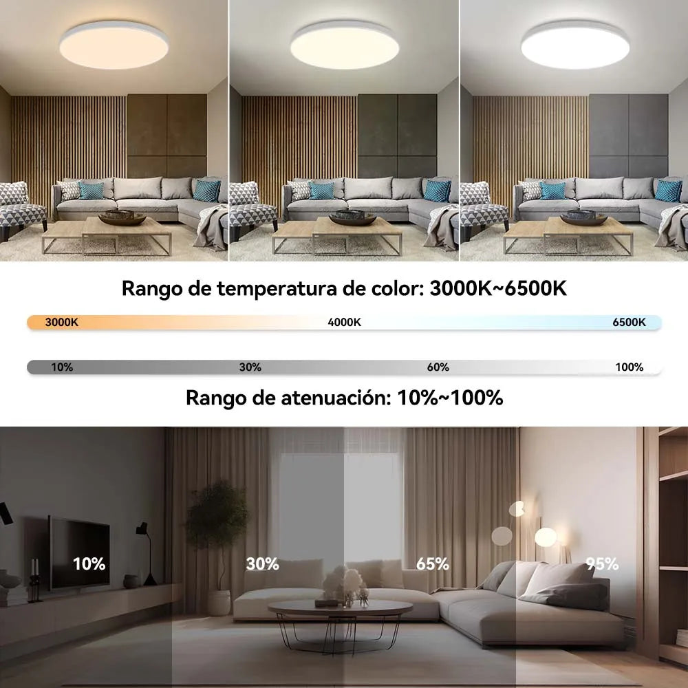 Lámpara de techo con control remoto, lámpara led para dormitorio, lámparas de techo grandes, luces Led con control remoto, luces led regulables