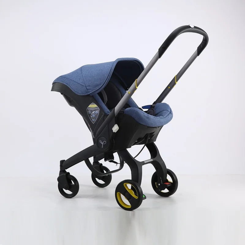 Cochecito de bebé 4 en 1 con asiento de coche, cochecito de bebé plegable con paisaje alto, cochecitos para recién nacidos, carrito 3 en 1