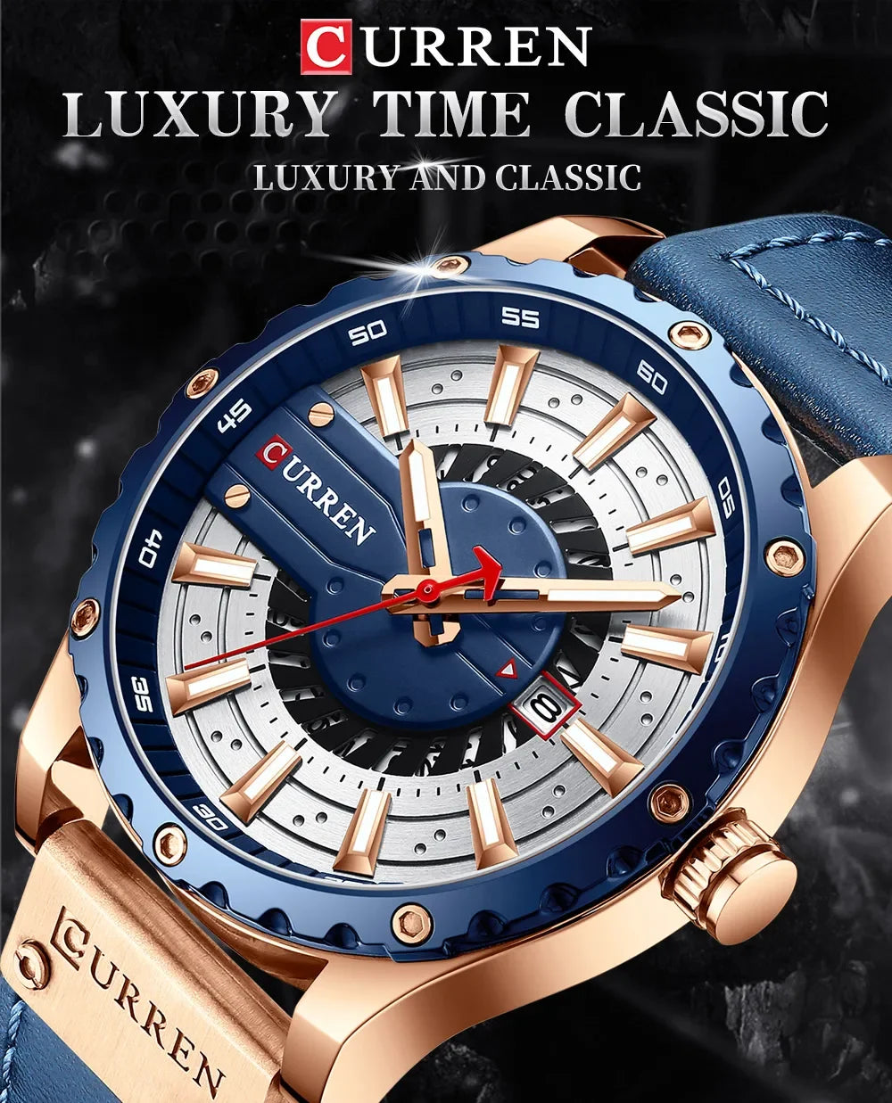 Marca CURREN, reloj de cuarzo para hombre, nueva moda, resistente al agua, informal, de negocios, militar, reloj para hombre, relojes con fecha automática, reloj Masculino