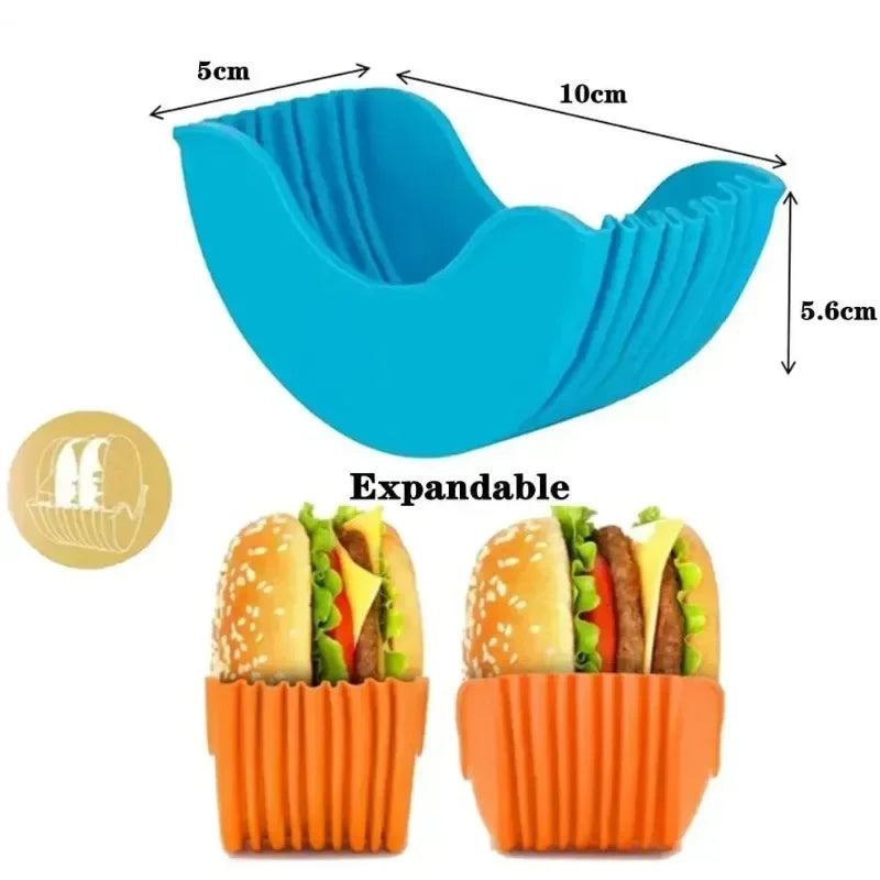 Estante para hamburguesas reutilizable, dispositivos útiles, marco de silicona, soporte para herramientas, estante de almacenamiento, organizador de cocina, herramientas, barra de comedor LI, 1-4 Uds.