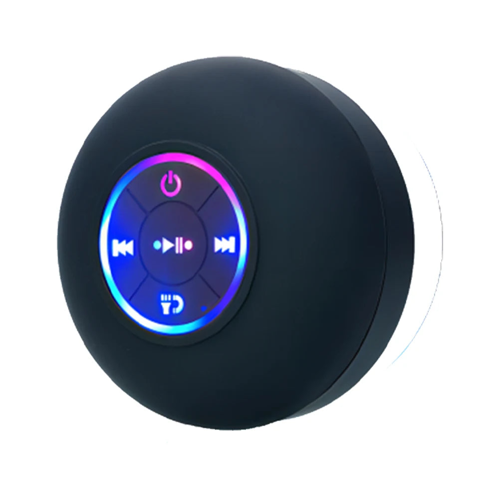 Altavoz Bluetooth Inalámbrico Portátil LED, Resistente al Agua IPX4 con Ventosa Grande, Mini Altavoz para Baño, Exteriores y Viajes