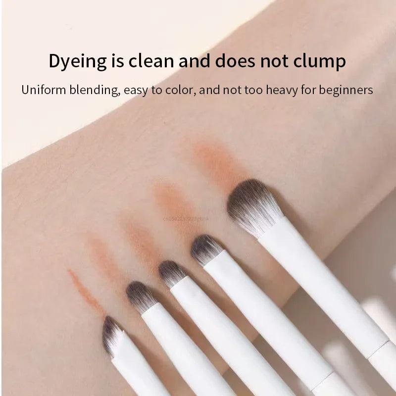 Juego de brochas de maquillaje natural para ojos, brocha para sombra de ojos, brocha de maquillaje blanca ultrasuave, herramienta de maquillaje para sombra de ojos y delineador de ojos, 5/8/10 Uds.