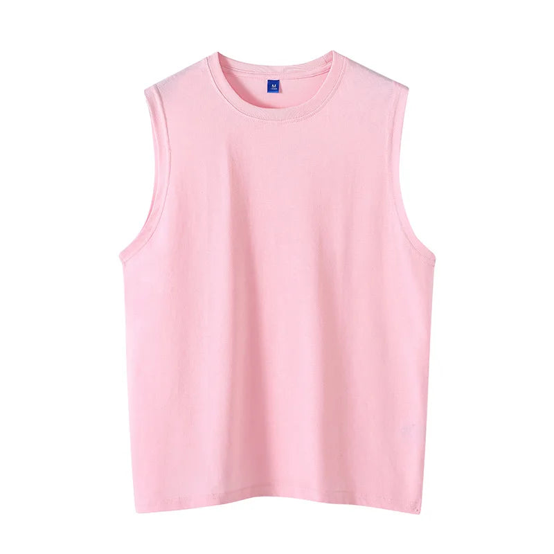 MRMT 2026 Camiseta sin Mangas de Color Sólido para Hombre, Camiseta Casual de Algodón Puro con Cuello Redondo, Chaleco sin Mangas para Hombre