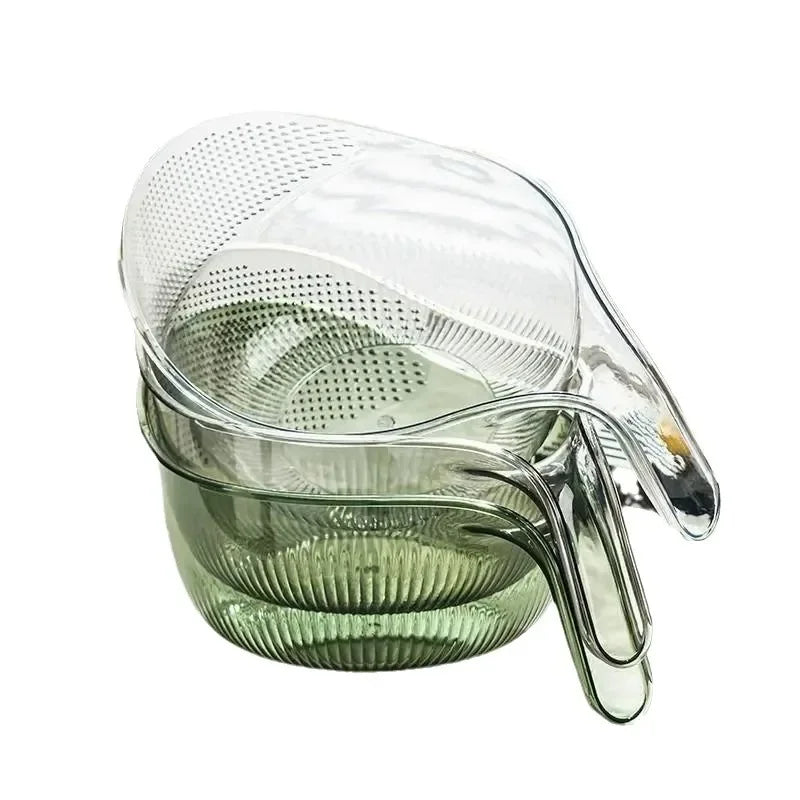 Dispositivo de lavado de cocina, filtro de lavado de arroz, lavabo de enjuague de arroz, cesta de drenaje para el hogar, fregadero de basón de fruta con mango