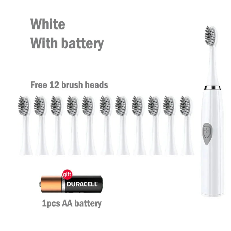 Cepillo de dientes eléctrico para adultos, cerdas suaves DuPont, batería portátil, IPX7, resistente al agua, inteligente, eficaz, cuidado bucal