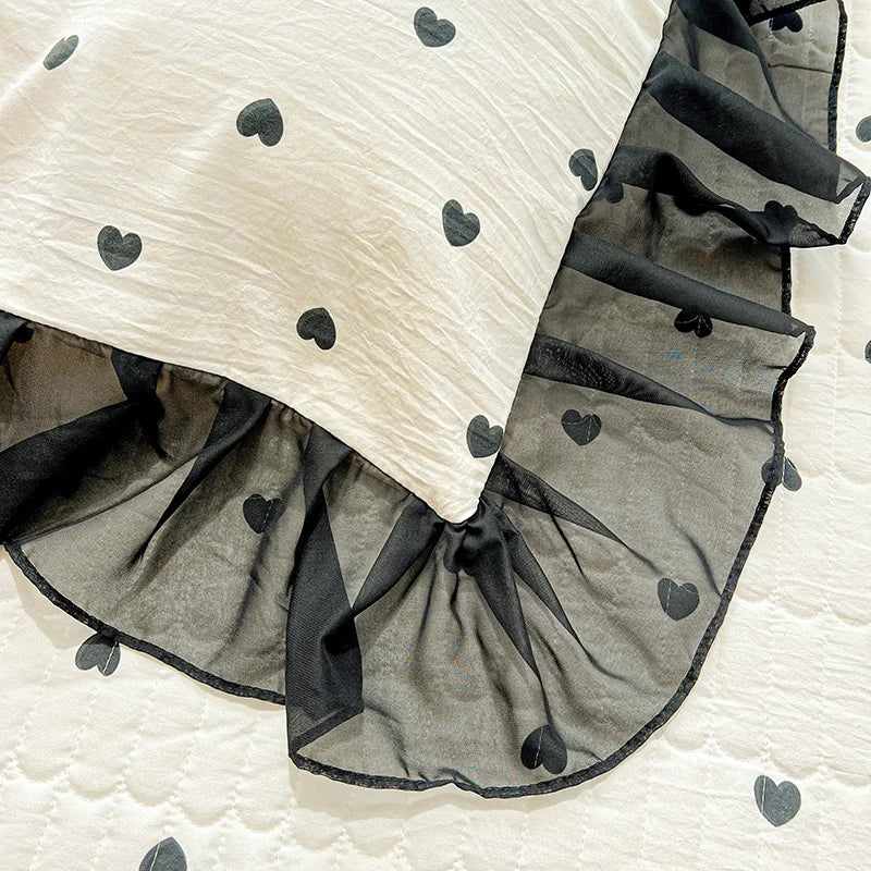 Funda nórdica estampada, funda de edredón de encaje, ropa de cama para habitación de mujeres/niñas, fundas de manta para el hogar, funda nórdica (funda de almohada necesita pedido)