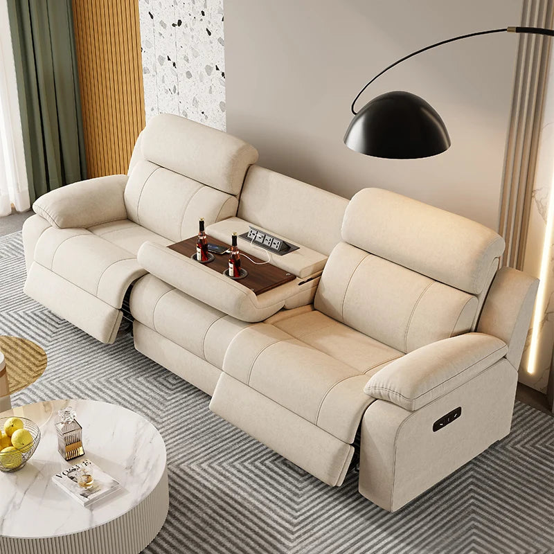 Sofá de tela eléctrico multifuncional, chaise longue recta ajustable, cómodo, individual, para varias personas, mueble para el hogar