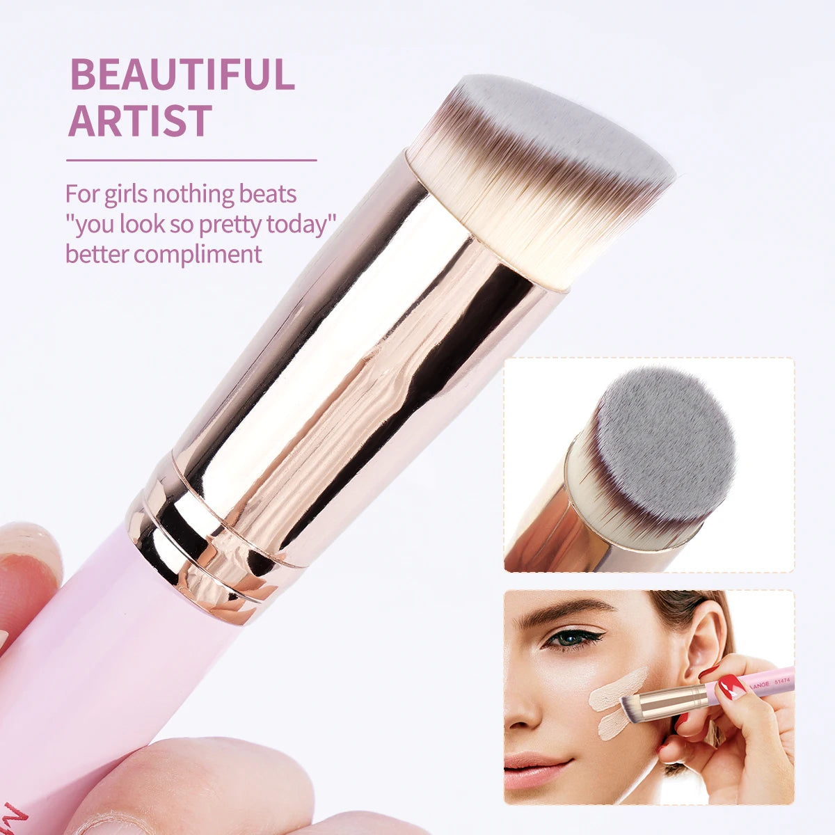 MAANGE 7 Uds juego de brochas de maquillaje base corrector sombra de ojos brocha de maquillaje para crema líquida herramienta de belleza de maquillaje cosmético denso suave