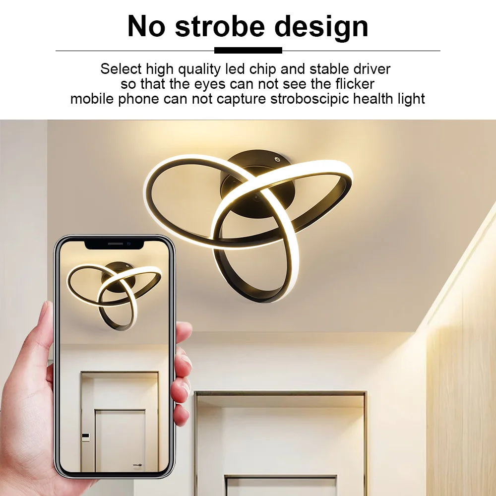 Luz de techo moderna, lámpara de techo LED para pasillo pequeño, diseño de cerca de techo, accesorio de iluminación para el hogar, cocina, dormitorio, balcón