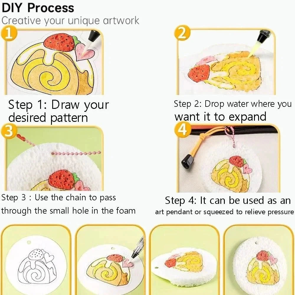 Lienzo Mágico para Dibujo 3D, Esponja para Niños, Papel para Pintar 3D, Papel para Dibujo Artístico 3D para Niños, Kit de Pintura con Textura Mágica para Niños