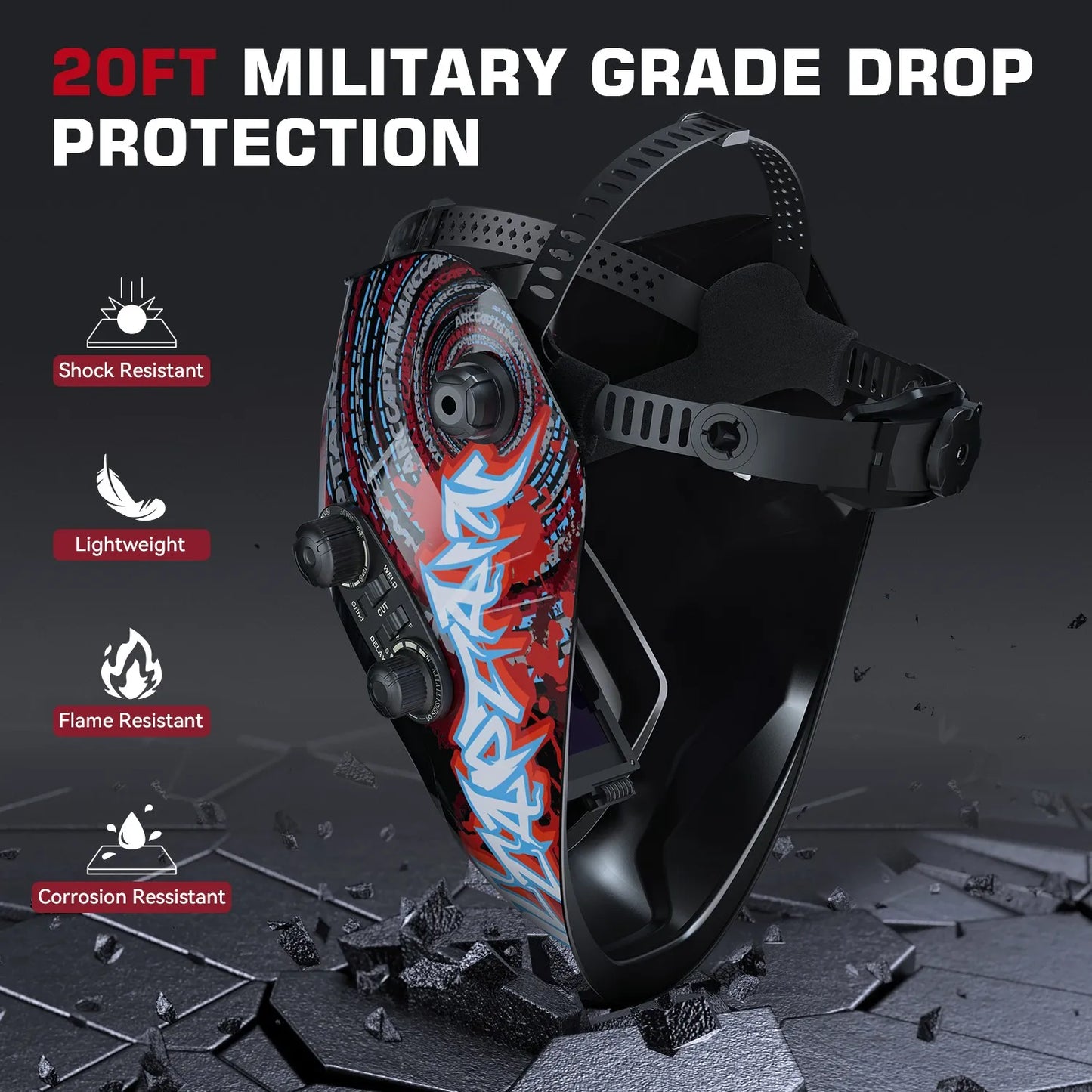 Casco de soldadura ARCCAPTAIN, máscara de soldadura con oscurecimiento automático de 4 sensores para máquina soldadora de arco TIG MIG, visión grande, Color verdadero 1/1/1/1