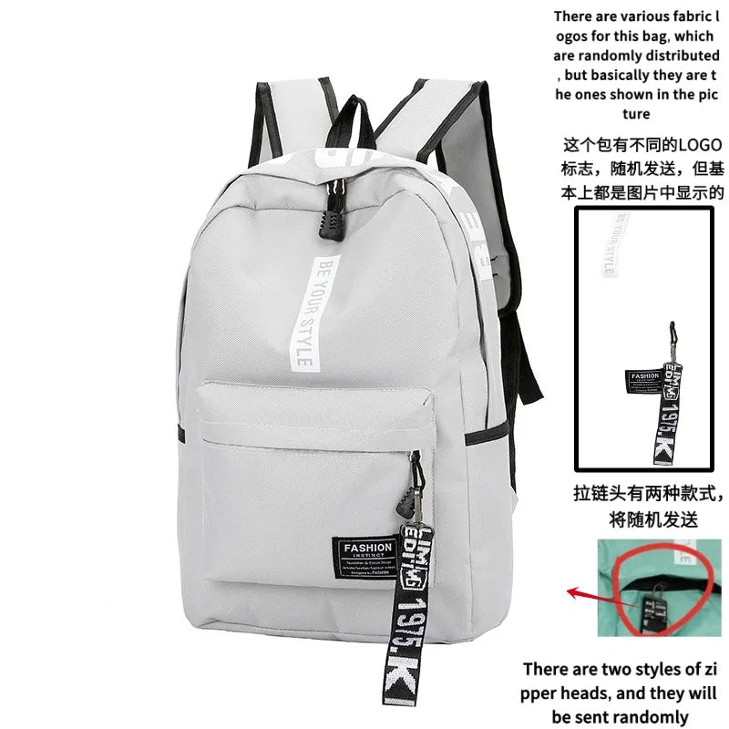 Mochila de tendencia de moda para hombres y mujeres, bolsa para estudiantes de secundaria, gran capacidad, versión coreana de th