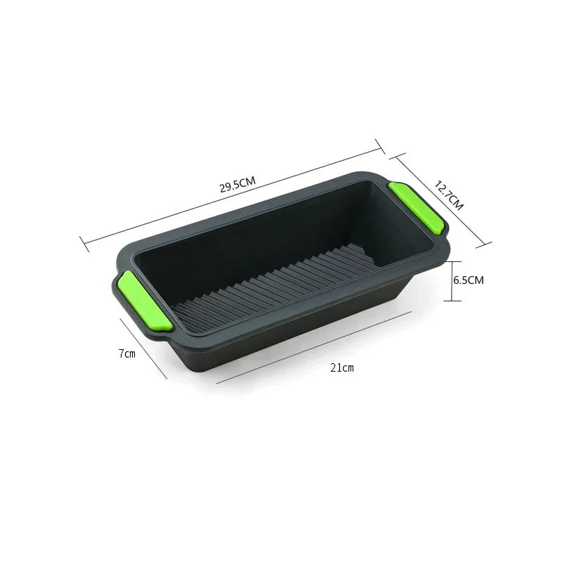 Bandeja rectangular de silicona para hornear, herramientas antiadherentes para molde, pan, tostada, tarta, larga, cuadrada