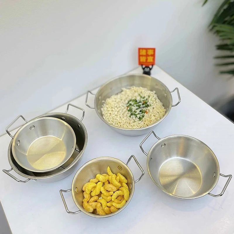 Olla para cocinar con asa de acero inoxidable para cocina, olla para mariscos y arroz, paellera para cocina casera, platos para aperitivos de picnic