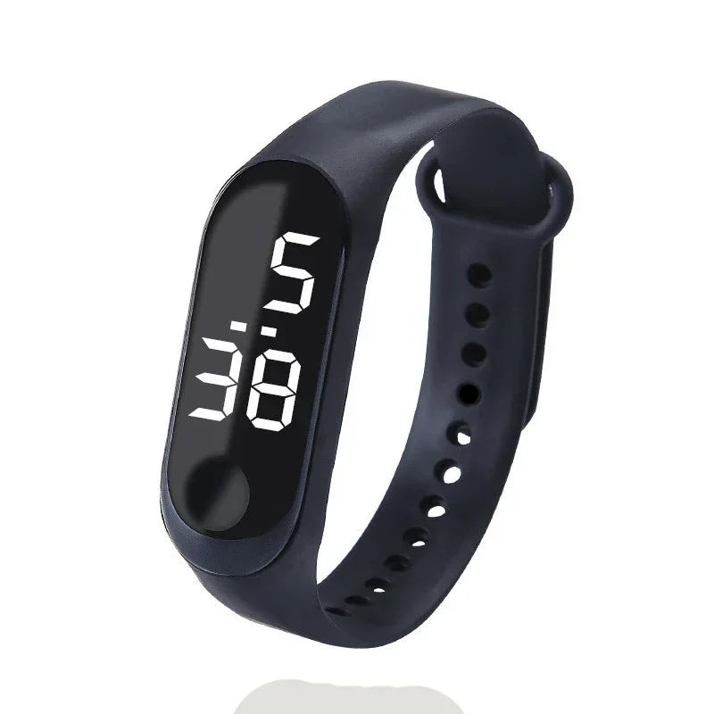 Reloj deportivo resistente al agua para niños, reloj Digital LED con pantalla táctil inteligente, correa de silicona de dos tonos, reloj para hombres y mujeres, reloj para estudiantes