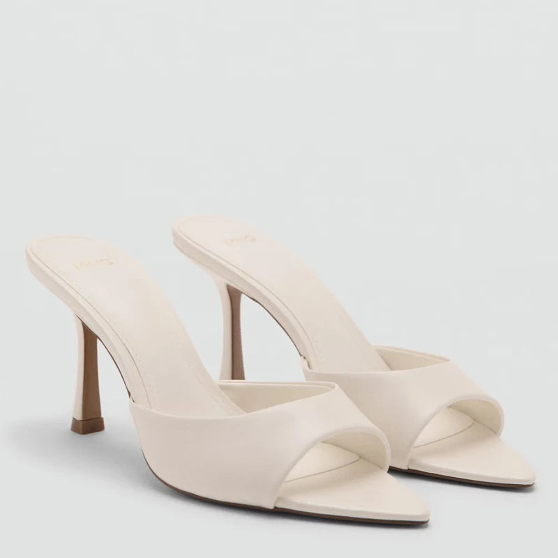 Sandalias de Tacón Alto para Mujer, Primavera-Verano 2026, Nuevas Sandalias Elegantes de Cuero Pintado, Sandalias de Tacón Alto para Uso en Exteriores