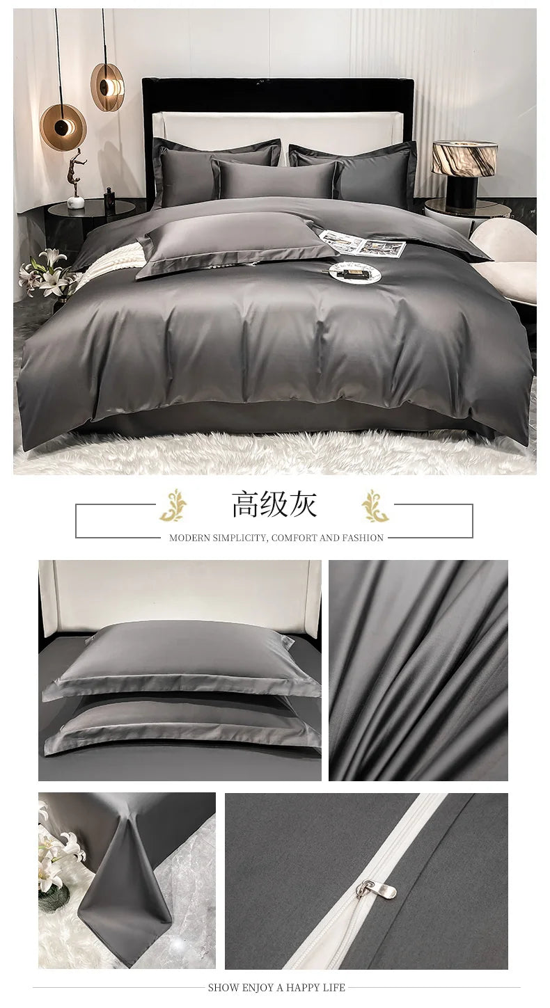 Juego de cama de lujo 100% algodón egipcio funda nórdica funda de almohada Ru Europa doble tamaño Queen King ropa de cama juegos de sábanas suaves