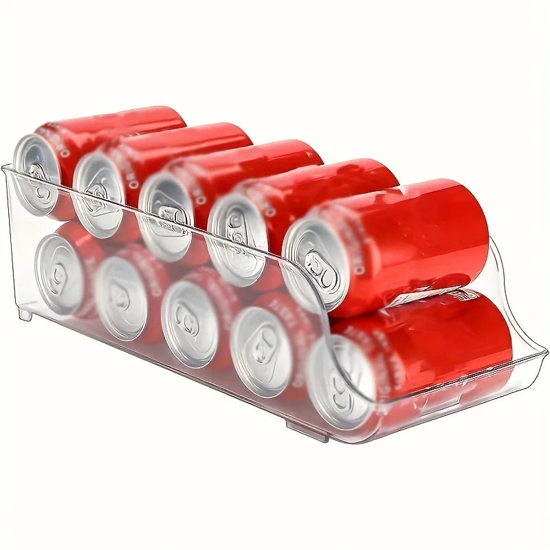 Caja de almacenamiento para refrigerador doméstico, refrigerador de cocina, estante de almacenamiento apilado de gran capacidad, organización de agua, aperitivos y latas