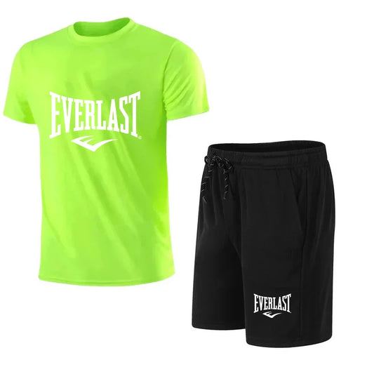 EVERLAST 2-teiliges Sportset für Herren – Kurzarm-T-Shirt und Shorts für Laufen und Fitnessstudio