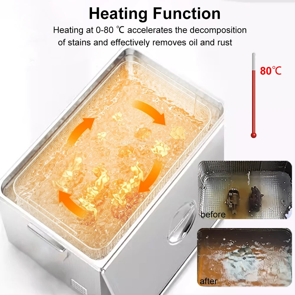 Limpiador ultrasónico de 3L, 6L, 10L, 2L, lavadora por ultrasonido, baño de lavado con calefacción ultrasónica, limpiador ultrasónico comercial para el hogar
