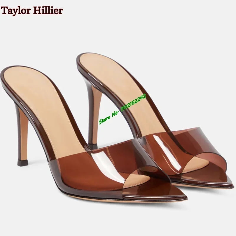 Zapatillas de punta puntiaguda para mujer, zapatos de tacón de aguja de 5cm/8cm/10cm, estilo francés, Sexy, a la moda, talla 46, novedad de verano, 2024