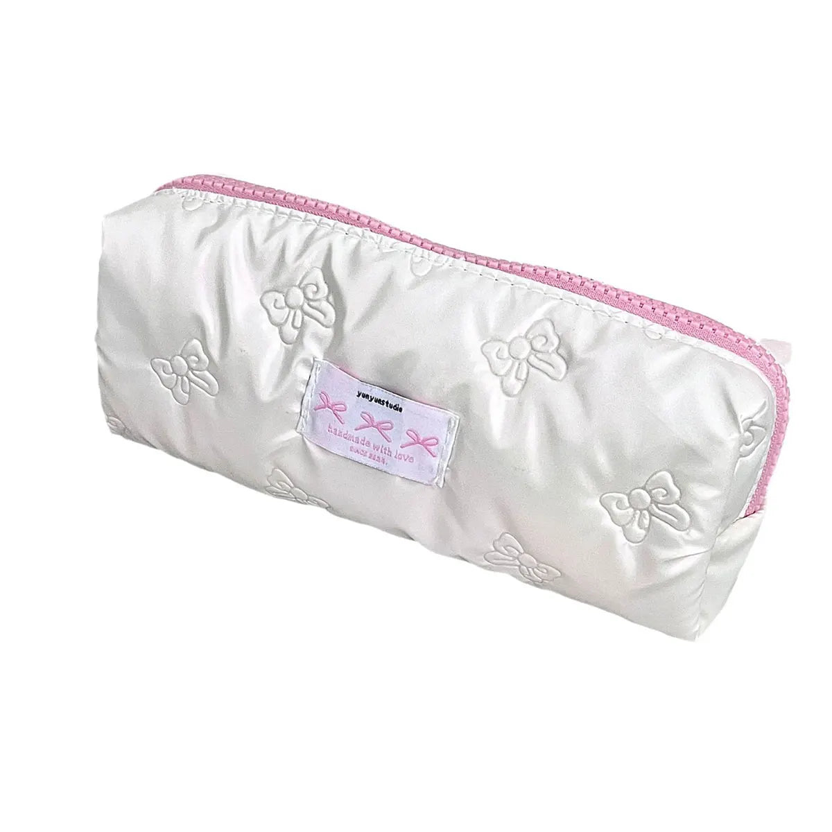 Estuche creativo para lápices con lazo rosa, bolsas para lápices de gran capacidad, bolsa organizadora de papelería multifuncional, 1 ud.